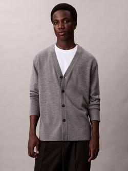 Calvin Klein Merino Wool Cardigan, Medium Grey Heather