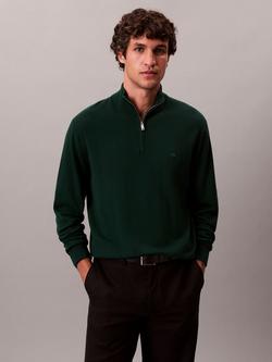 Calvin Klein Zip Neck Merino Wool Sweater, Miami Green