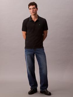 Calvin Klein Monogram Cotton Polo Shirt - view 2, Black
