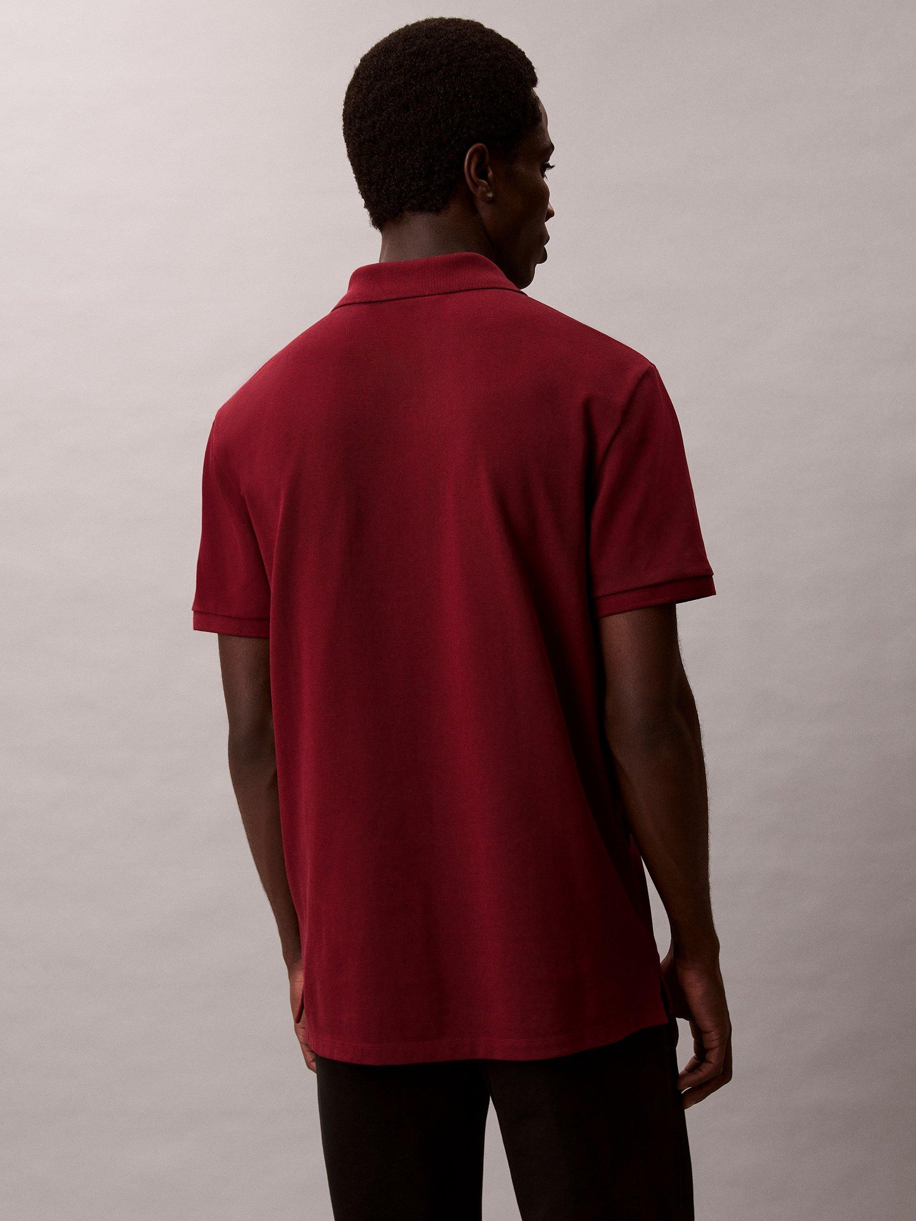 Product image 2 of 2, which shows Calvin Klein Monogram Cotton Polo Shirt, Renaissance Red, XS