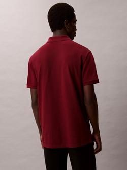 Calvin Klein Monogram Cotton Polo Shirt - view 2, Renaissance Red