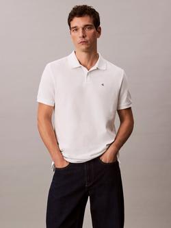 Calvin Klein Monogram Cotton Polo Shirt, Blanc De Blanc