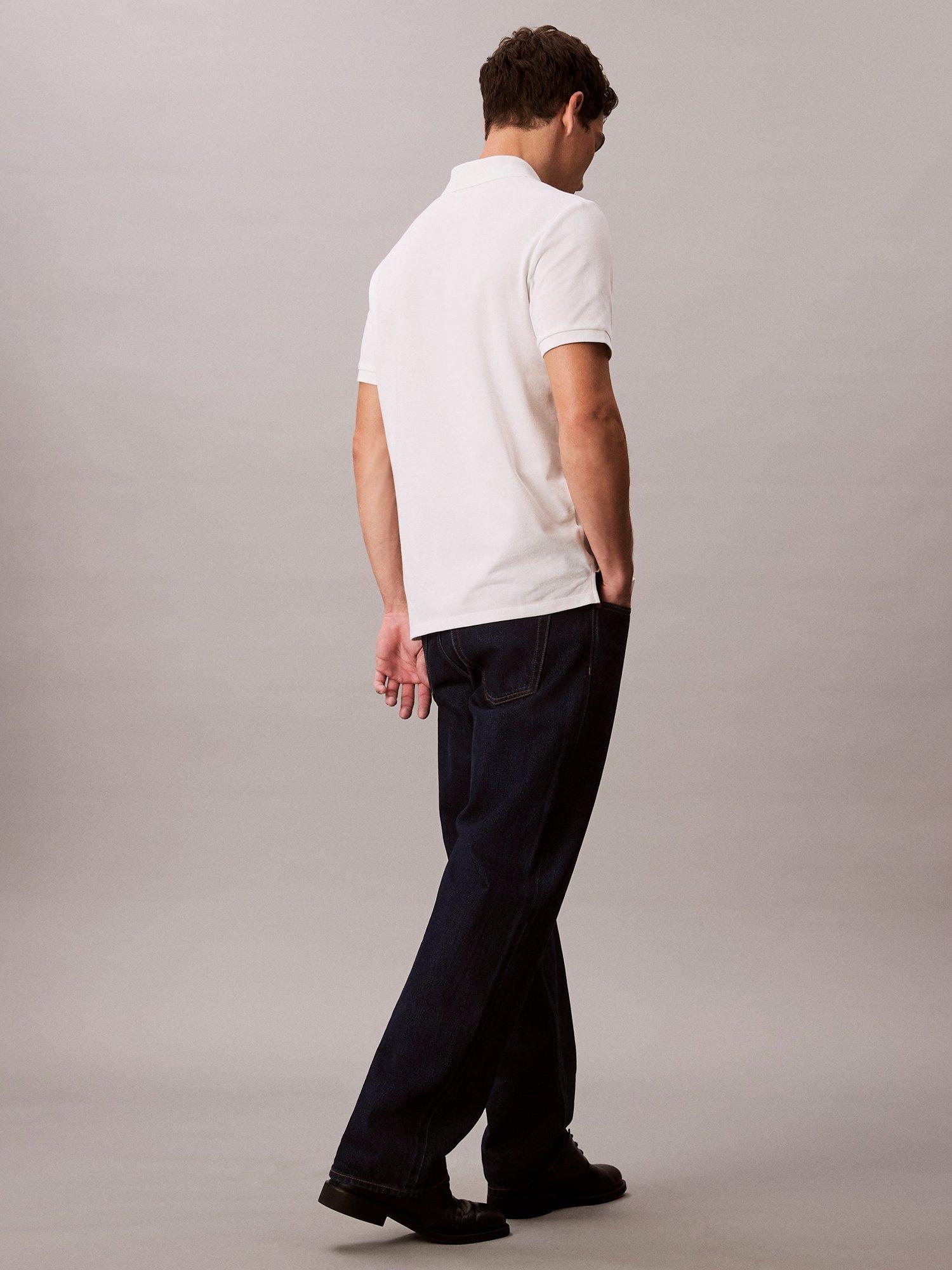 Product image 6 of 7, which shows Calvin Klein Monogram Cotton Polo Shirt, Blanc De Blanc, XS