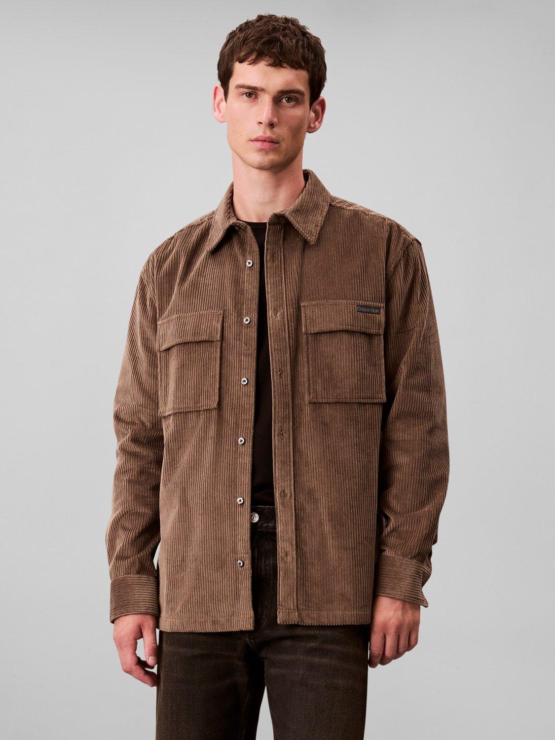 Product image 1 of 5, which shows Calvin Klein Cotton Corduroy Regular Fit Overshirt, Morel, M