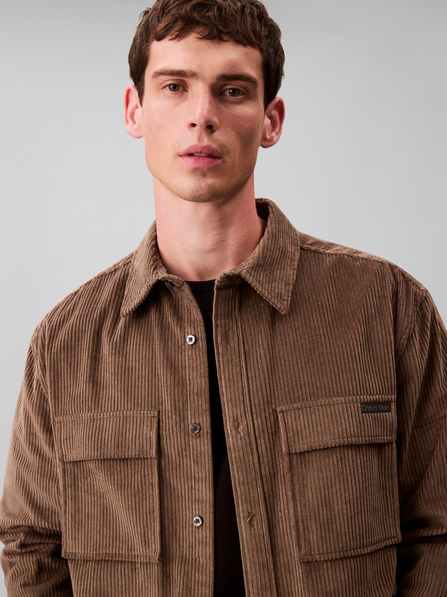 Product image 3 of 5, which shows Calvin Klein Cotton Corduroy Regular Fit Overshirt, Morel, M