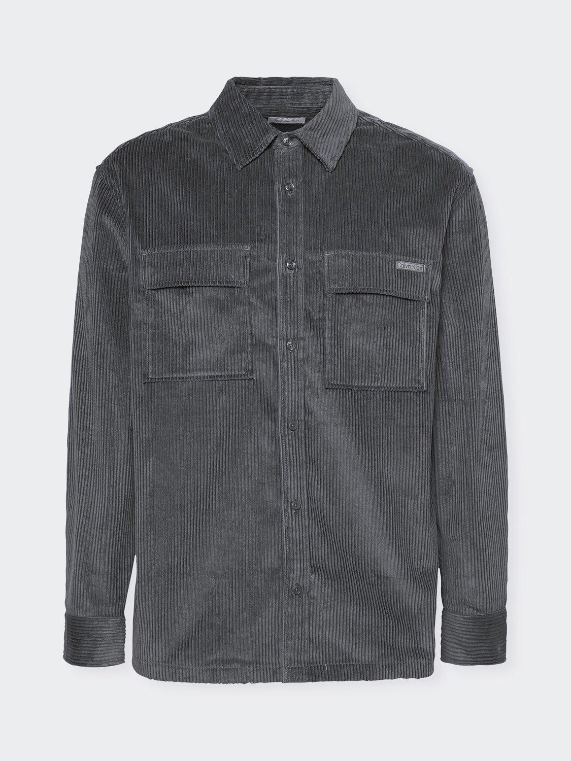 Product image 6 of 6, which shows Calvin Klein Cotton Corduroy Regular Fit Overshirt, Harlem Night Blue, XS