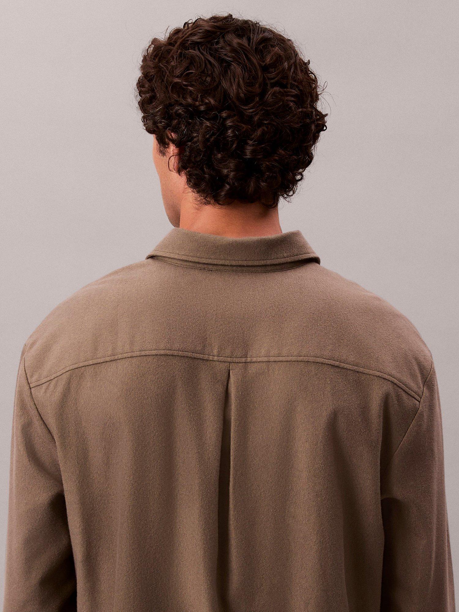 Product image 5 of 5, which shows Calvin Klein Monogram Cotton Shirt, Beluga, S