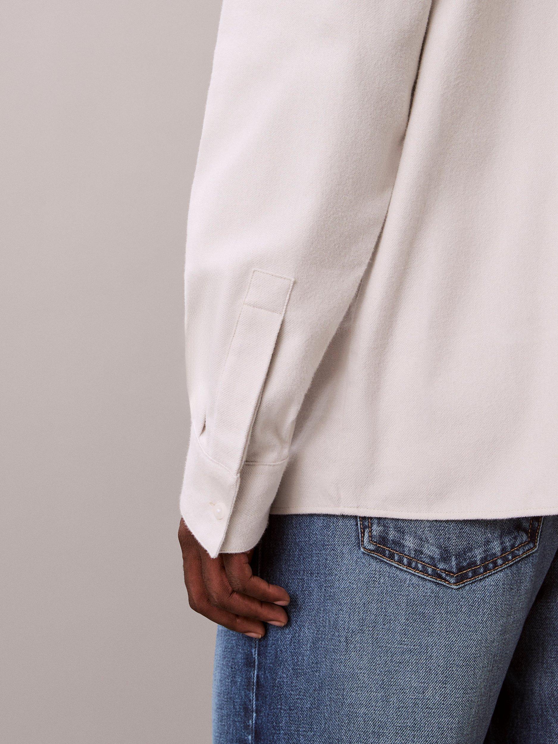 Product image 6 of 6, which shows Calvin Klein Cotton Regular Fit Melange Shirt, Harbor Mist, M