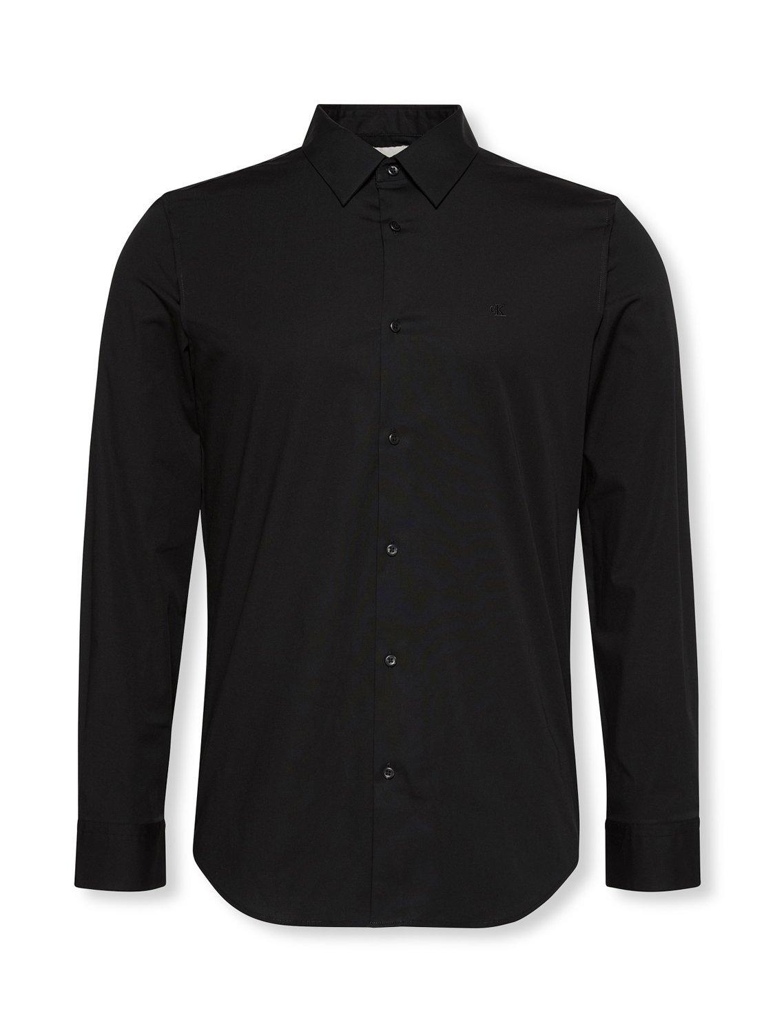 Product image 6 of 6, which shows Calvin Klein Monogram Cotton Blend Shirt, Black, XS
