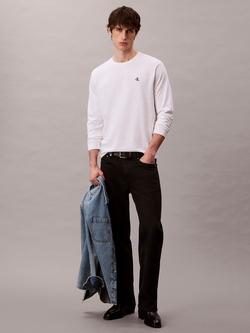 Calvin Klein Relaxed Fit Long Sleeve Monogram Cotton T-Shirt, Bright White