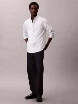 Calvin Klein Stripe Cotton Blend Oxford Shirt, Brilliant White