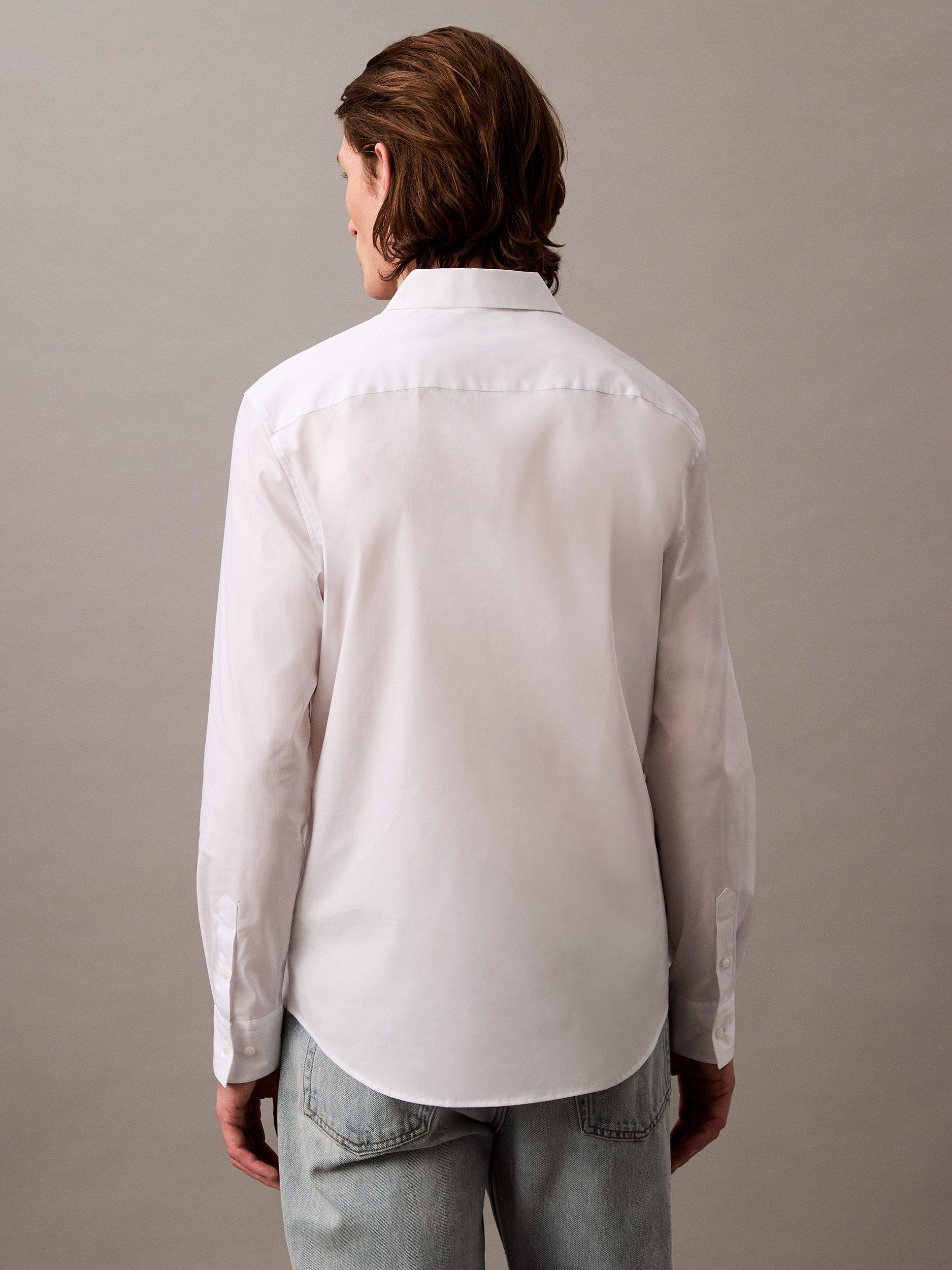 Product image 3 of 6, which shows Calvin Klein Monogram Cotton Blend Shirt, Brilliant White, XS
