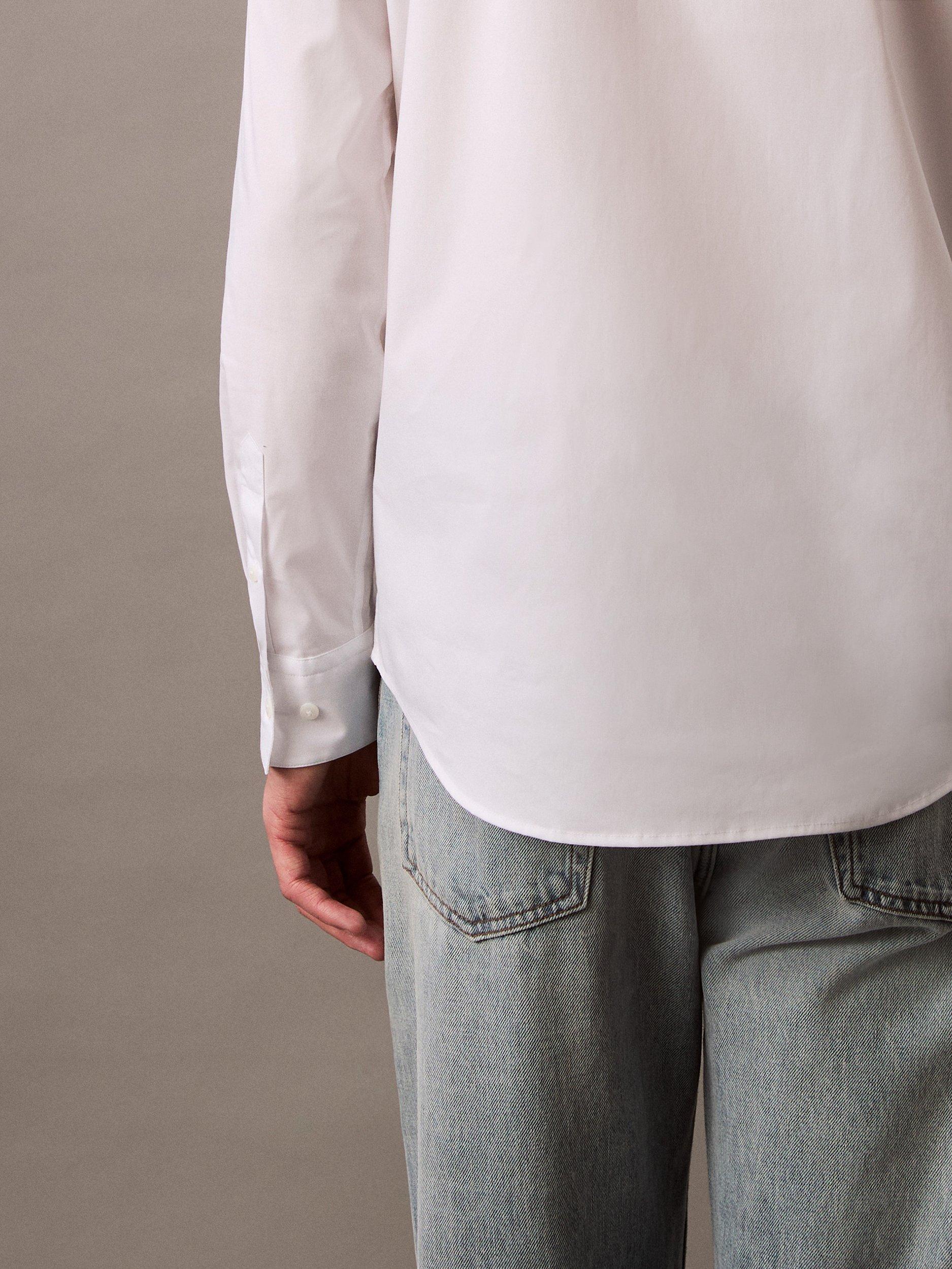 Product image 5 of 6, which shows Calvin Klein Monogram Cotton Blend Shirt, Brilliant White, XS