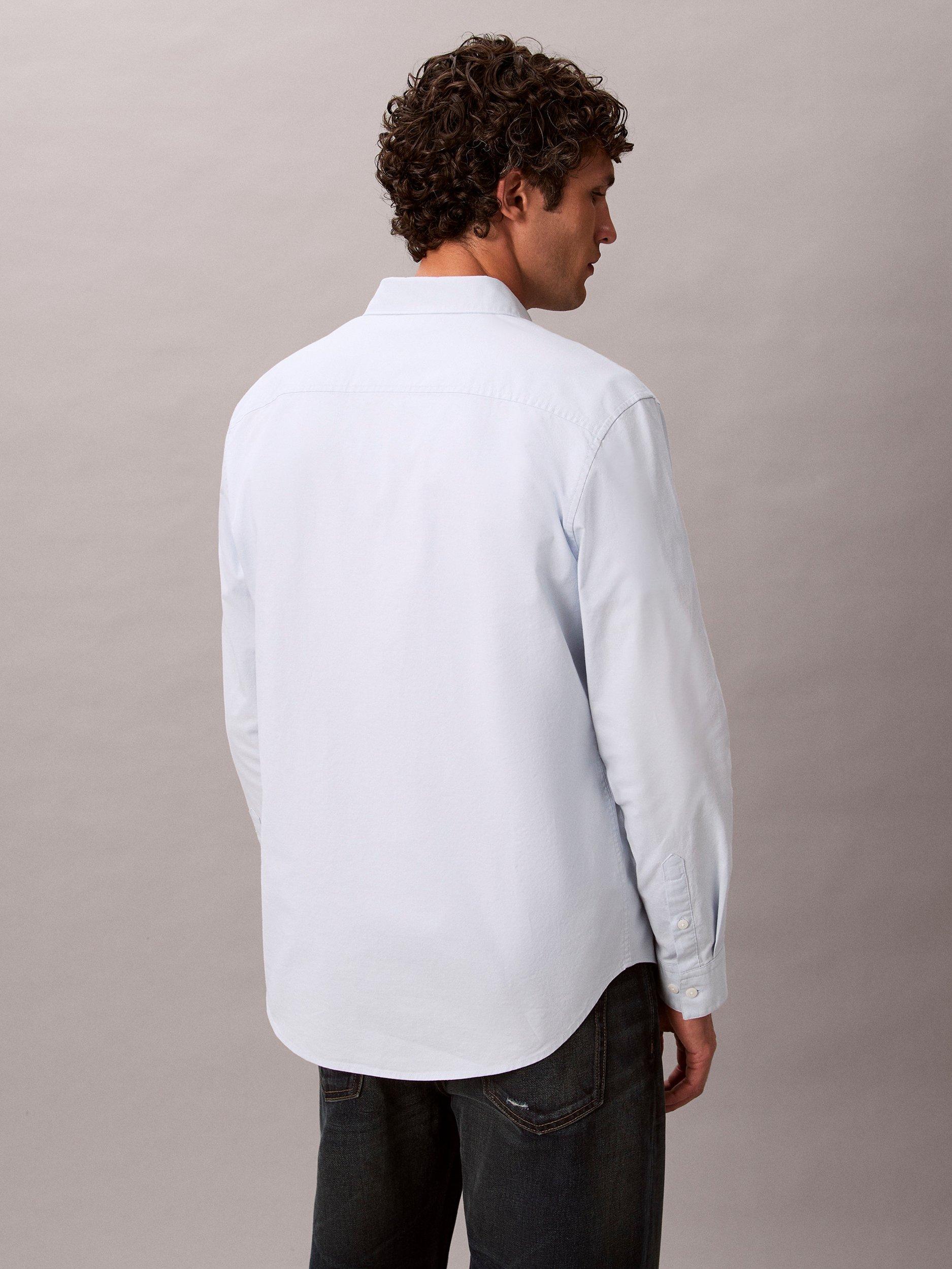 Product image 2 of 5, which shows Calvin Klein Monogram Cotton Blend Oxford Shirt, Plein Air, XS