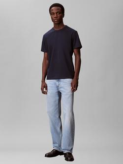 Calvin Klein Pure Cotton Short Sleeved Monogram T-Shirt, Dark Sapphire, Dark Sapphire