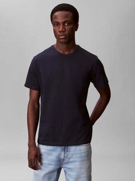 Calvin Klein Pure Cotton Short Sleeved Monogram T-Shirt, Dark Sapphire - view 2, Dark Sapphire