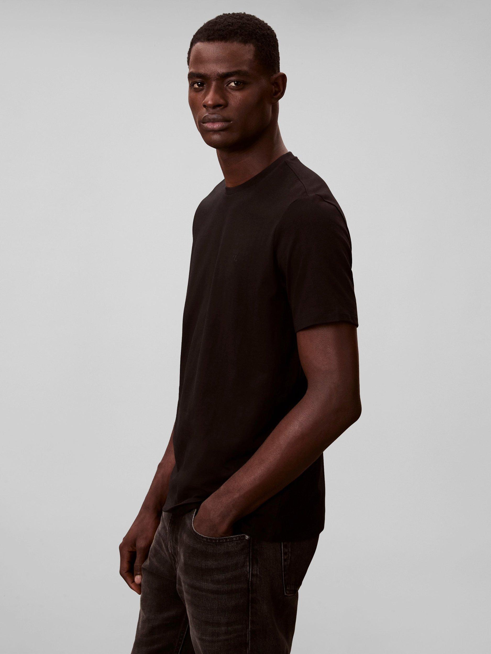 Product image 3 of 6, which shows Calvin Klein Cotton Regular Fit Monogram Logo T-Shirt, Black, XS