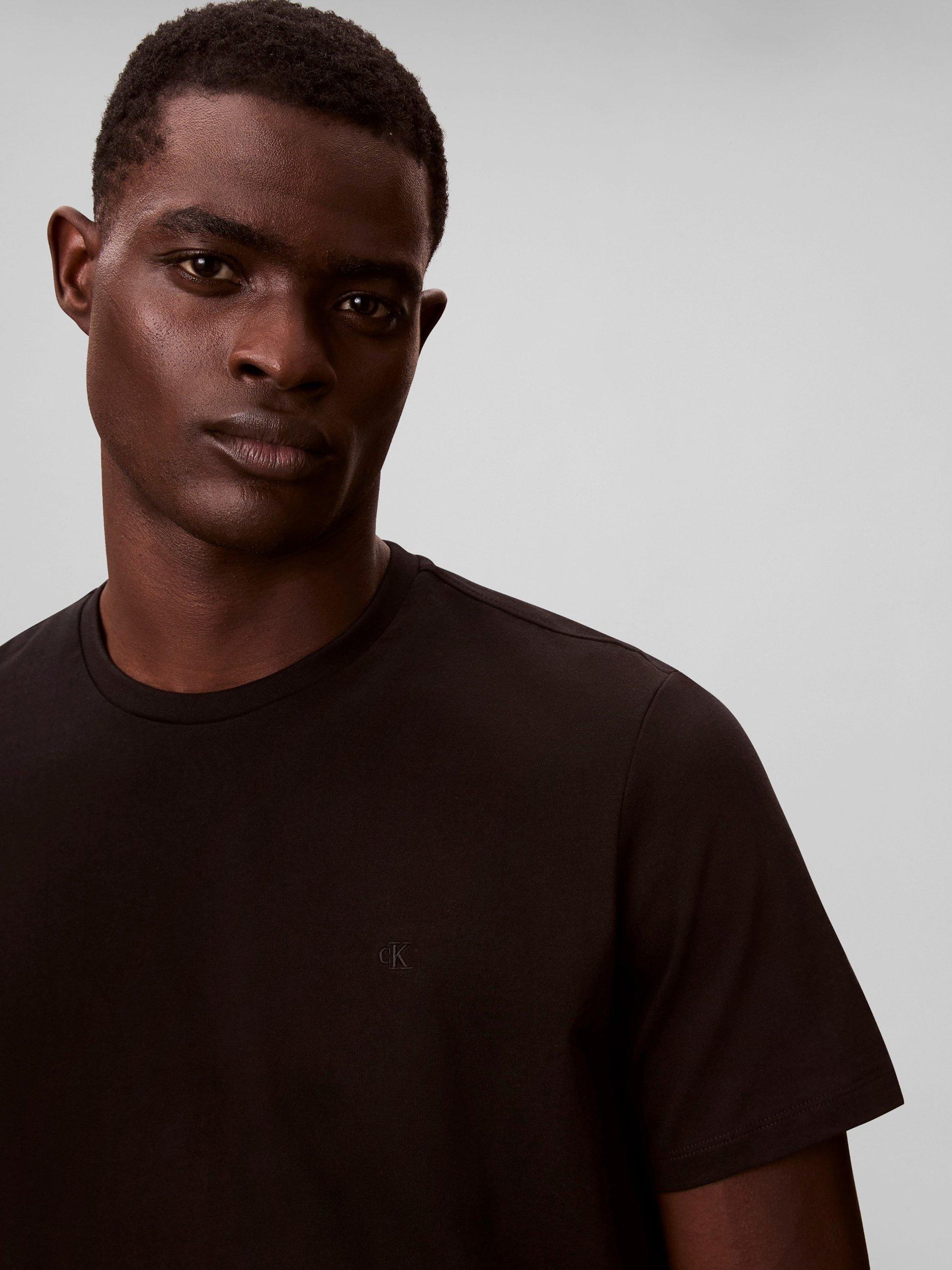 Product image 5 of 6, which shows Calvin Klein Cotton Regular Fit Monogram Logo T-Shirt, Black, XS
