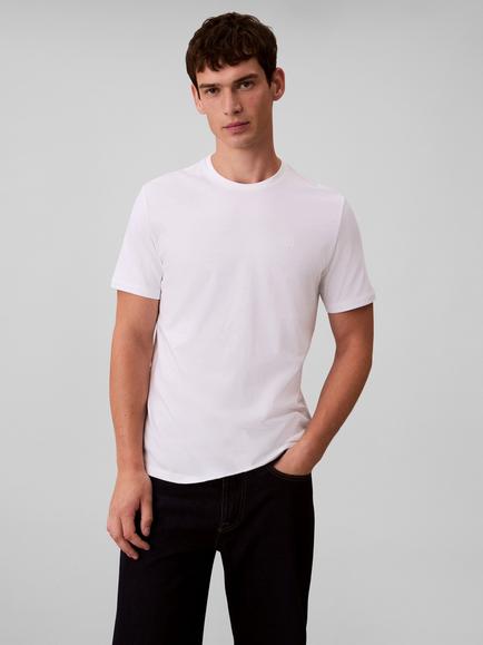 Calvin Klein Cotton Regular Fit Monogram Logo T-Shirt, Bright White
