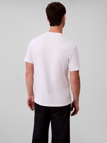 Calvin Klein Cotton Regular Fit Monogram Logo T-Shirt - view 2, Bright White
