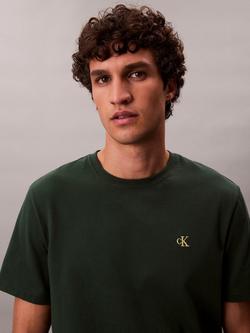 Calvin Klein Crew Neck Monogram Cotton T-Shirt - view 2, Sycamore