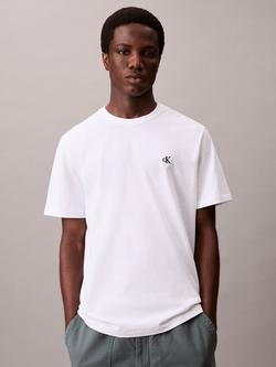 Calvin Klein Cotton Easy Regular Fit Monogram T-Shirt, Bright White, Bright White