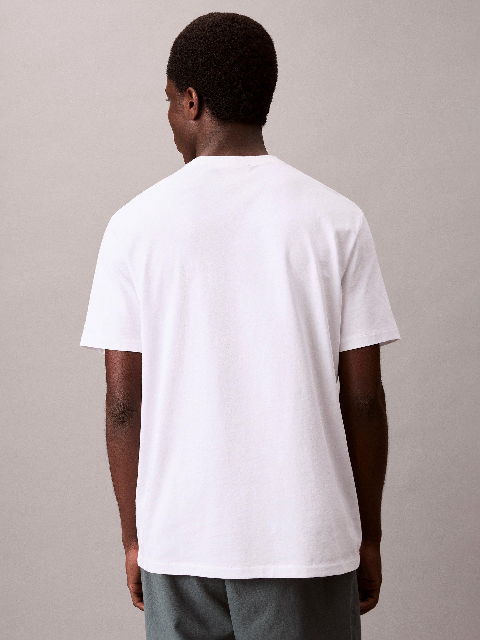 Product image 2 of 6, which shows Calvin Klein Cotton Easy Regular Fit Monogram T-Shirt, Bright White, XS