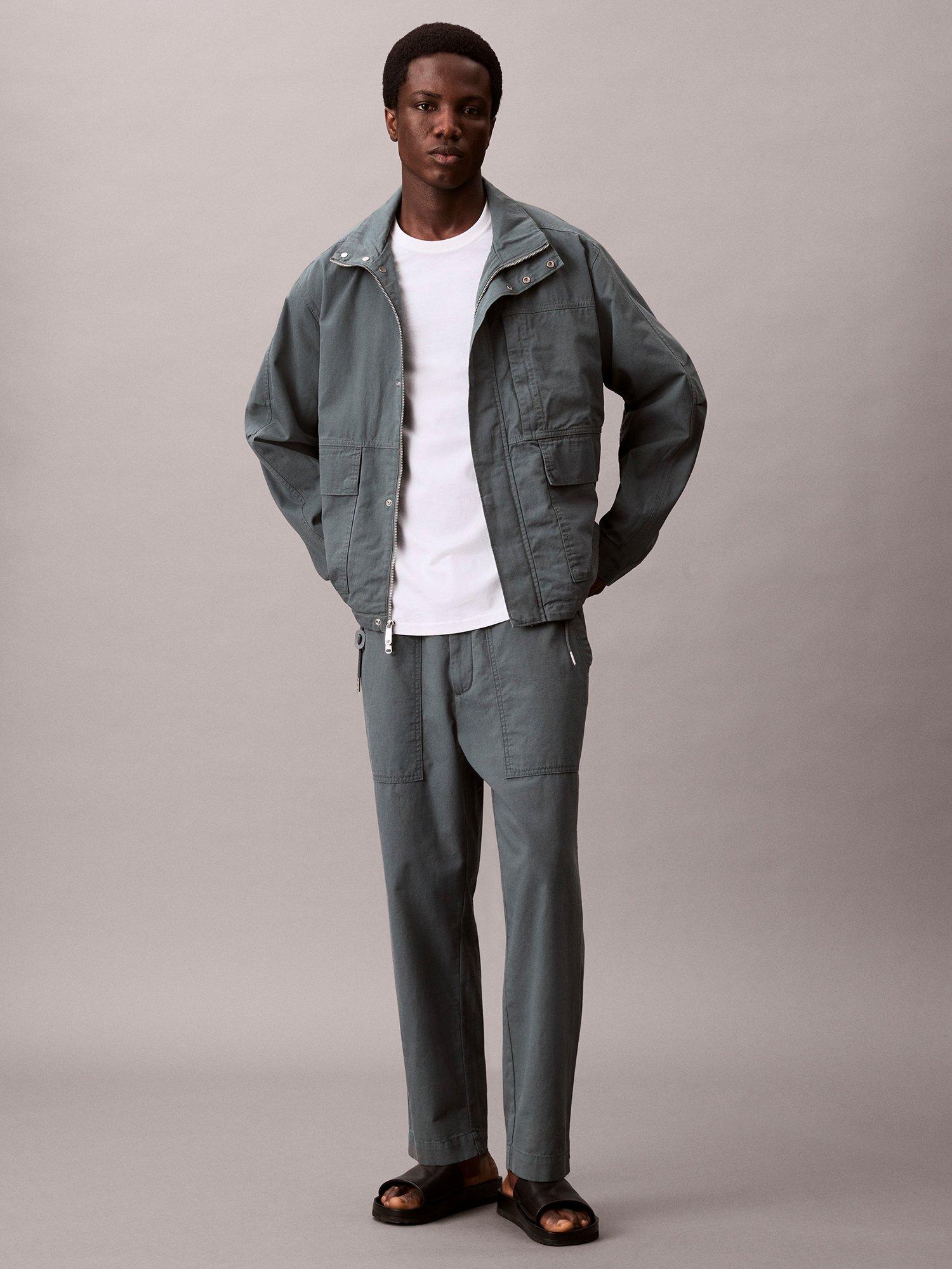 Product image 3 of 6, which shows Calvin Klein Cotton Easy Regular Fit Monogram T-Shirt, Bright White, XS