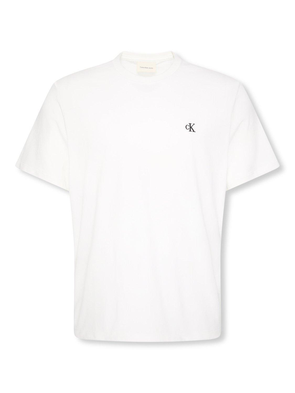 Product image 6 of 6, which shows Calvin Klein Cotton Easy Regular Fit Monogram T-Shirt, Bright White, XS