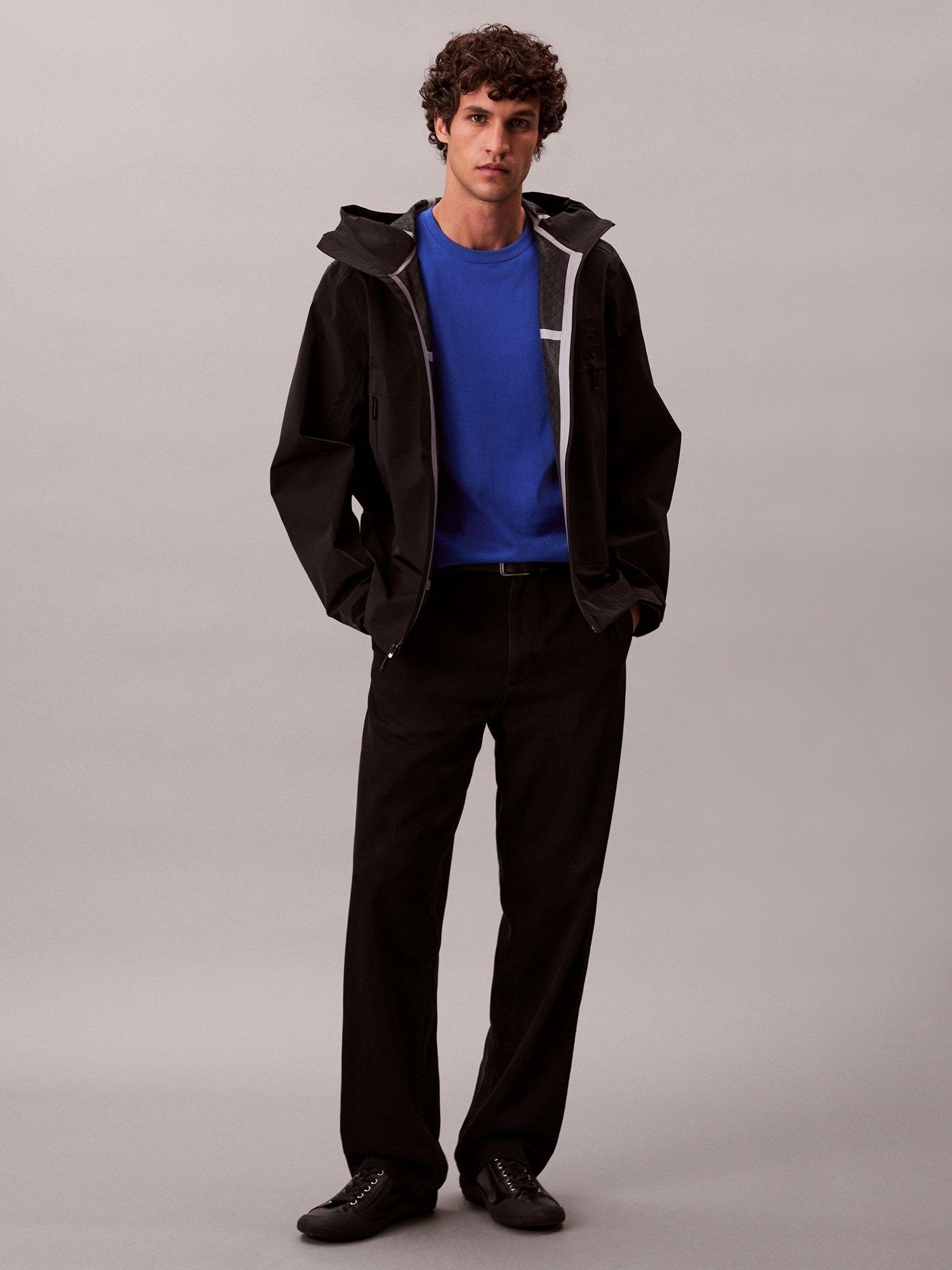 Product image 5 of 6, which shows Calvin Klein Crew Neck Monogram Cotton T-Shirt, Ocean Tides, S