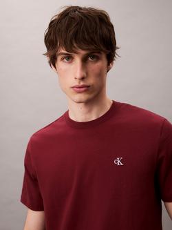Calvin Klein Crew Neck Monogram Cotton T-Shirt - view 2, Renaissance Red