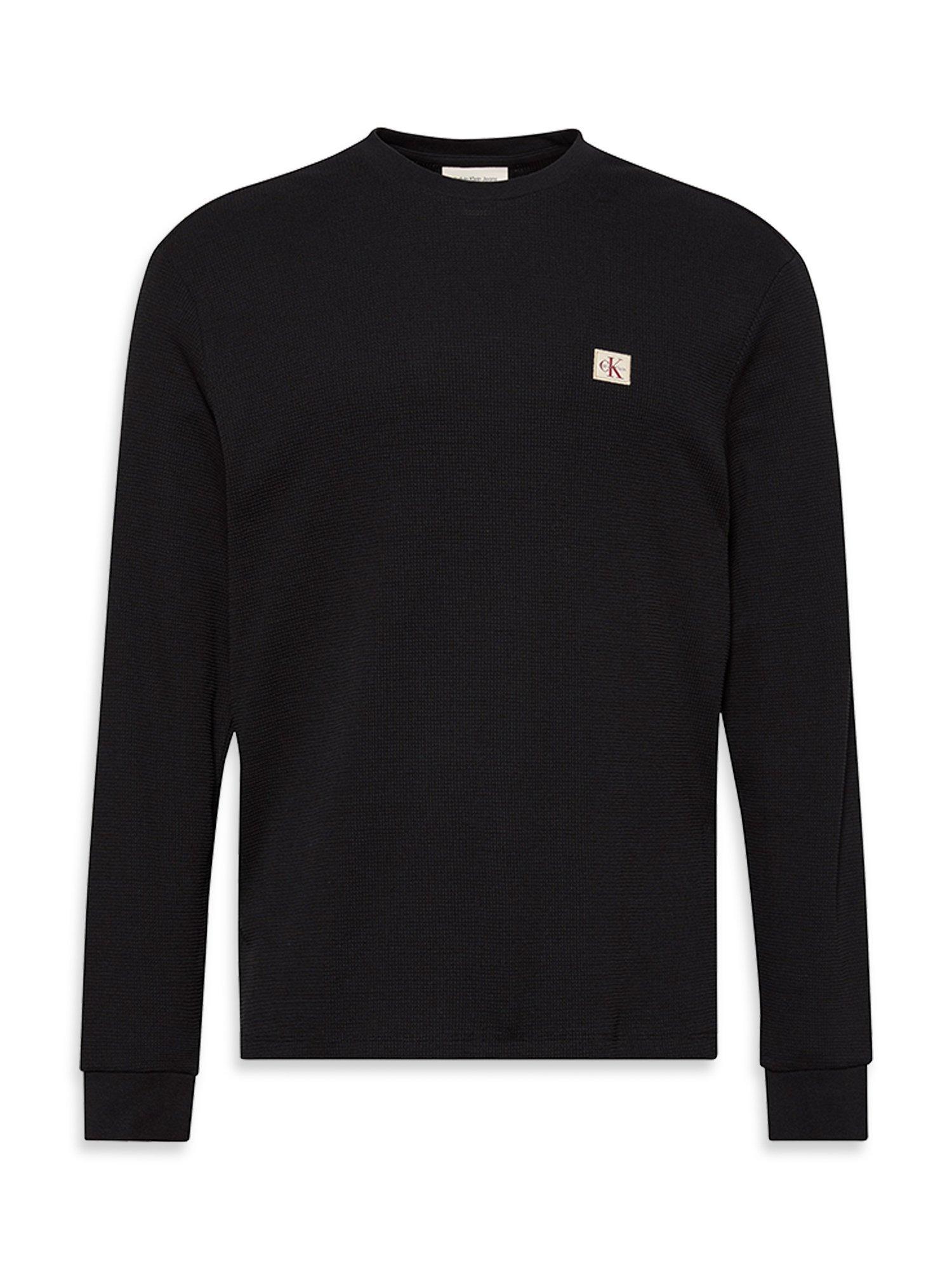 Product image 7 of 7, which shows Calvin Klein Badge Logo Crew Neck Top, Black, XS