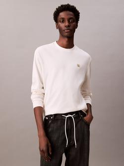 Calvin Klein Badge Detail Crew Neck T-Shirt, Tofu, Tofu