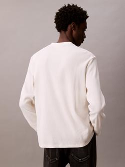 Calvin Klein Badge Detail Crew Neck T-Shirt, Tofu - view 2, Tofu