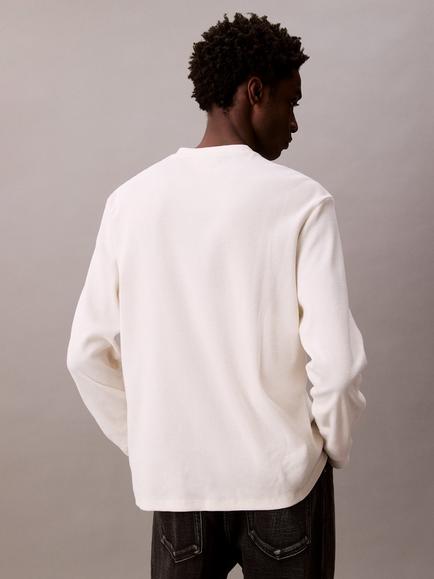 Calvin Klein Badge Detail Crew Neck T-Shirt, Tofu - view 2, Tofu