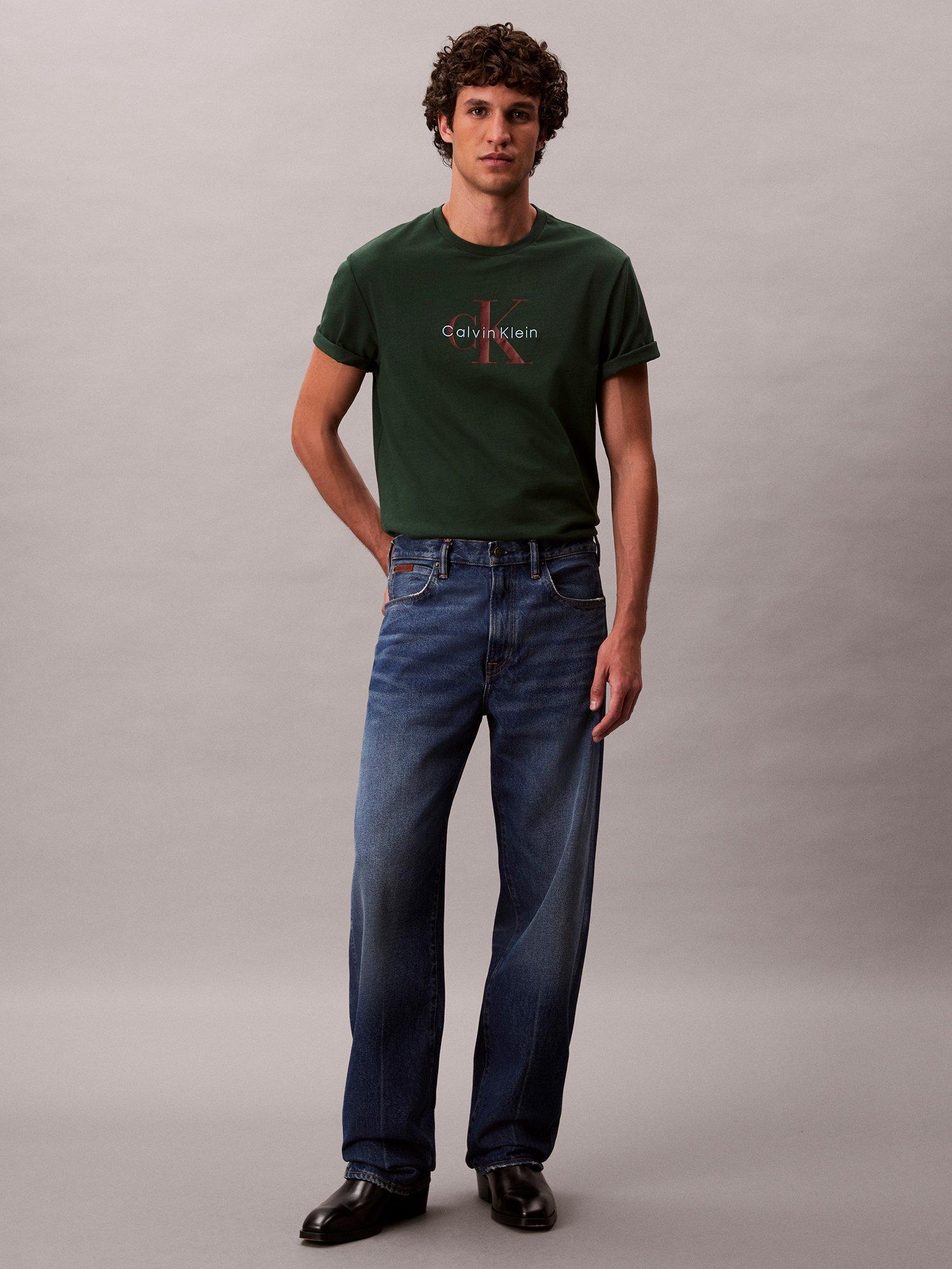 Product image 2 of 6, which shows Calvin Klein Monogram Cotton T-Shirt, Sycamore, S