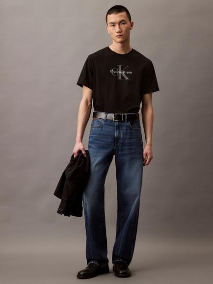 Calvin Klein Monogram Cotton T-Shirt, Black