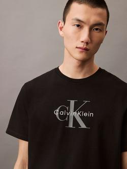 Calvin Klein Monogram Cotton T-Shirt - view 2, Black