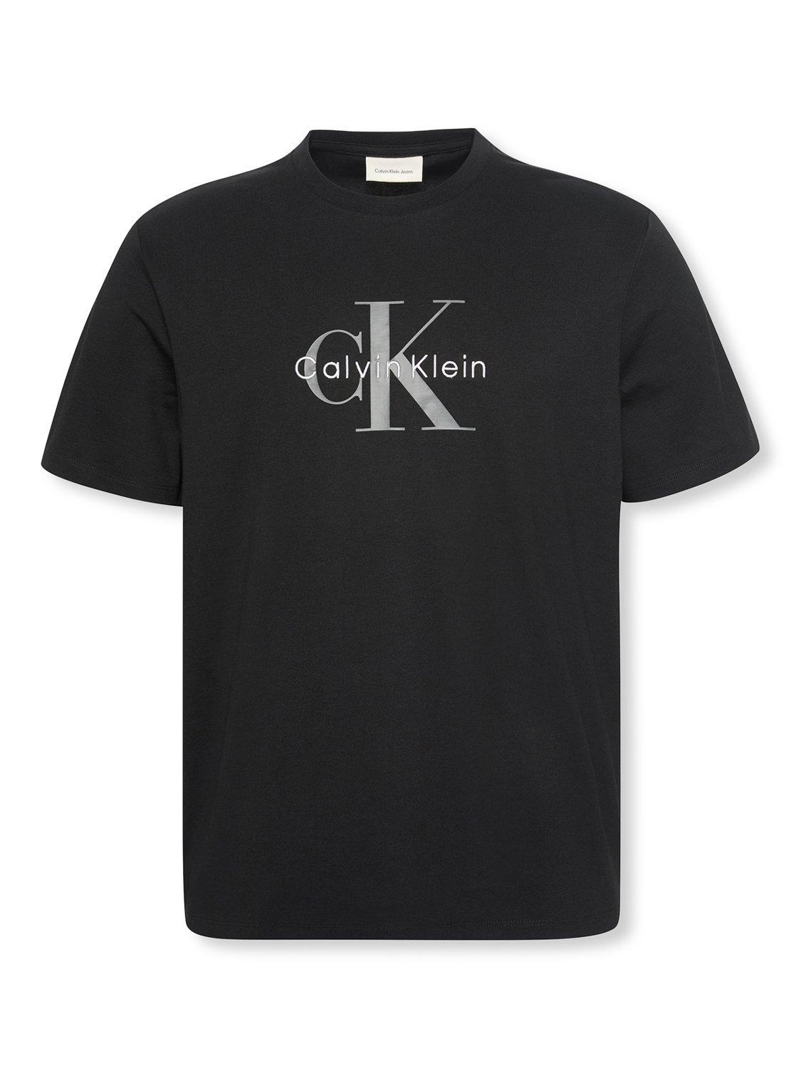 Product image 6 of 6, which shows Calvin Klein Monogram Cotton T-Shirt, Black, XS