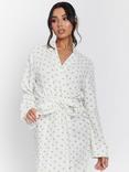 Loungeable Lemon Print Waffle Dressing Gown, Yellow