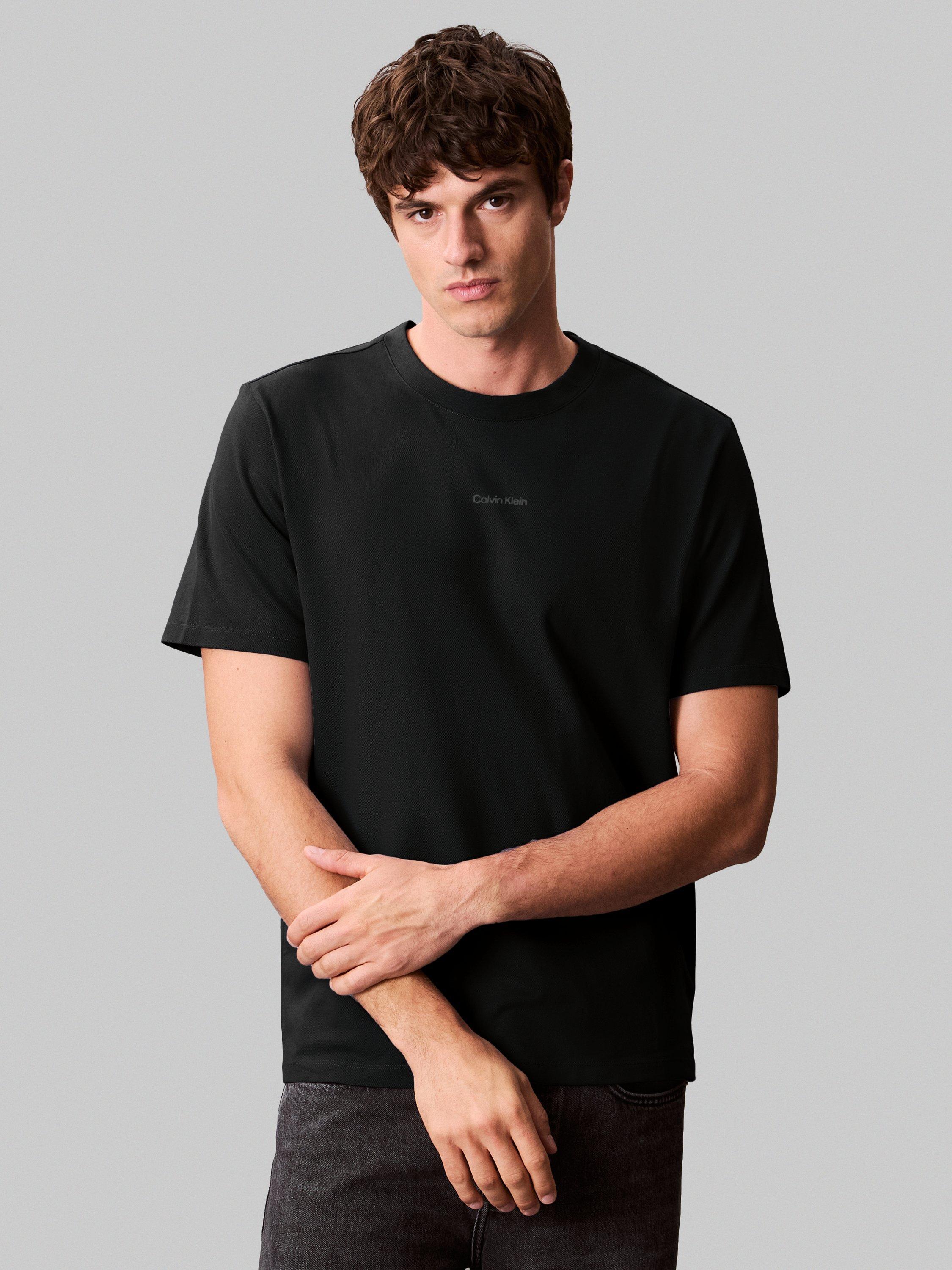 Product image 1 of 5, which shows Calvin Klein Jersey Stretch Cotton T-Shirt, Black, XS