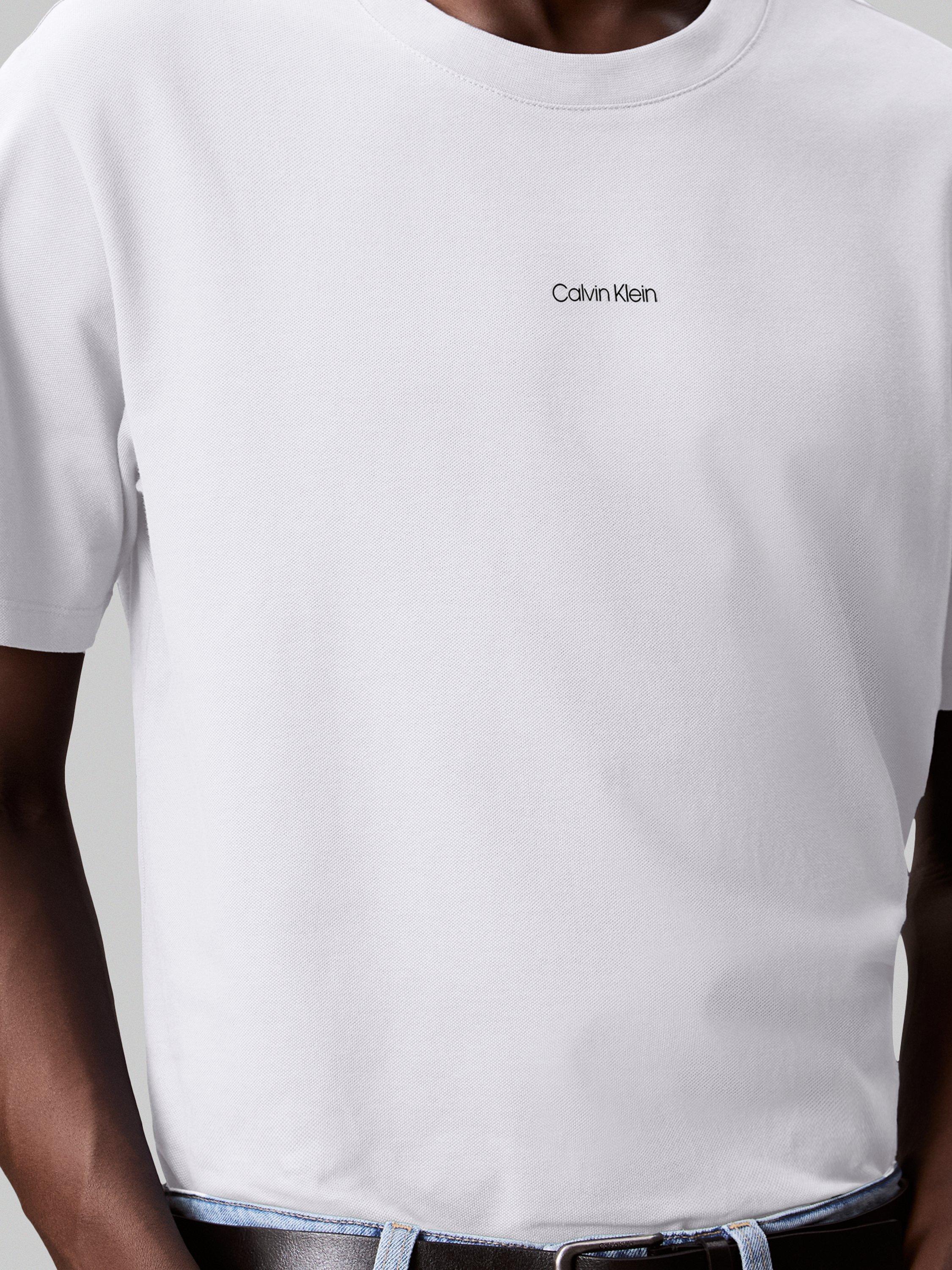 Product image 3 of 5, which shows Calvin Klein Logo Jersey T-Shirt, Bright White, XS