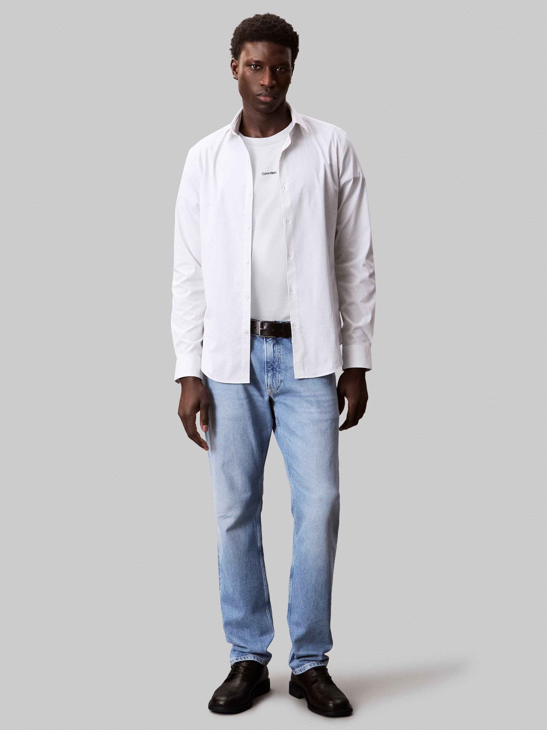 Product image 4 of 5, which shows Calvin Klein Logo Jersey T-Shirt, Bright White, XS