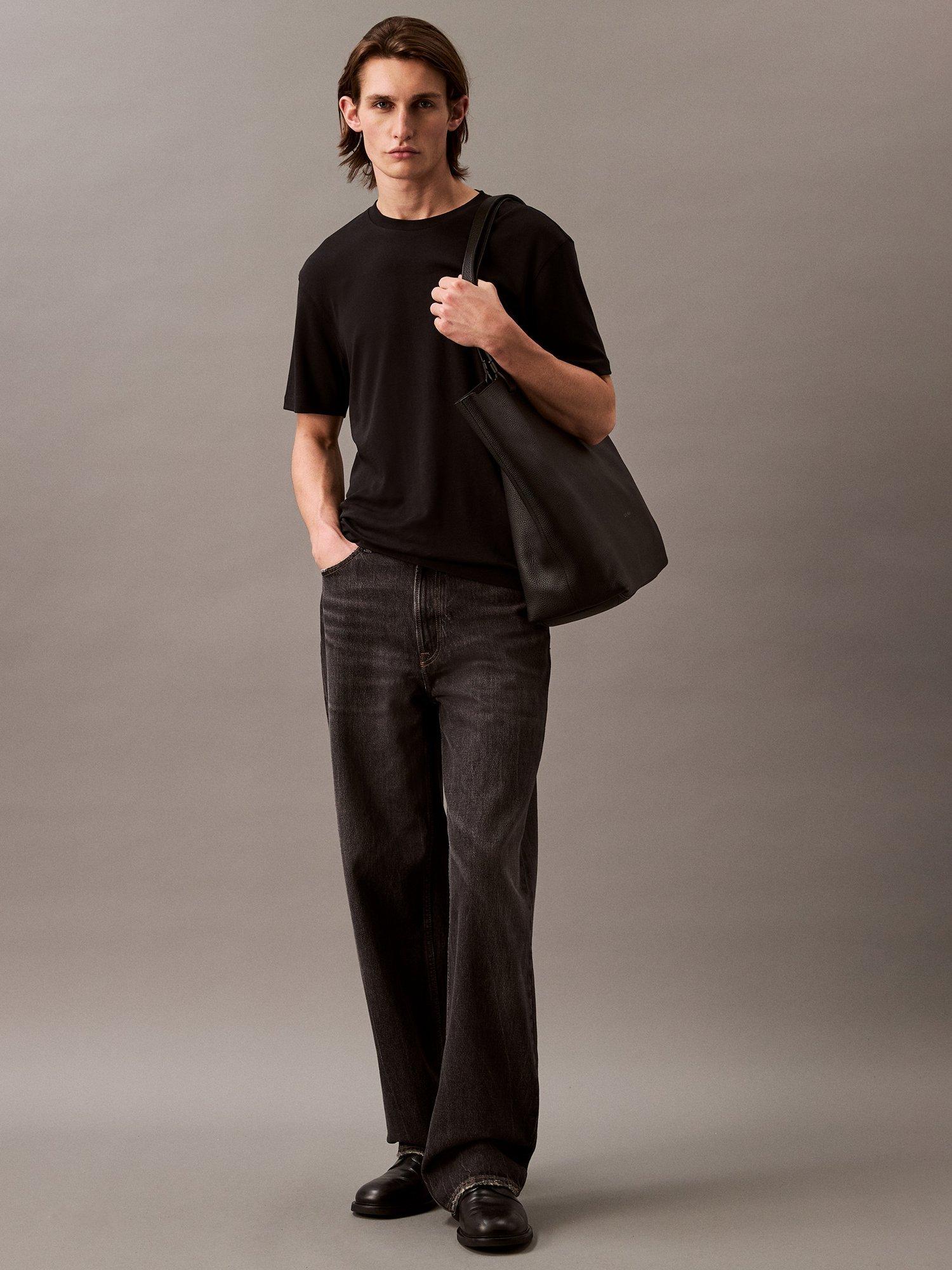 Product image 1 of 6, which shows Calvin Klein Supima Cotton Interlock T-Shirt, Black, XS