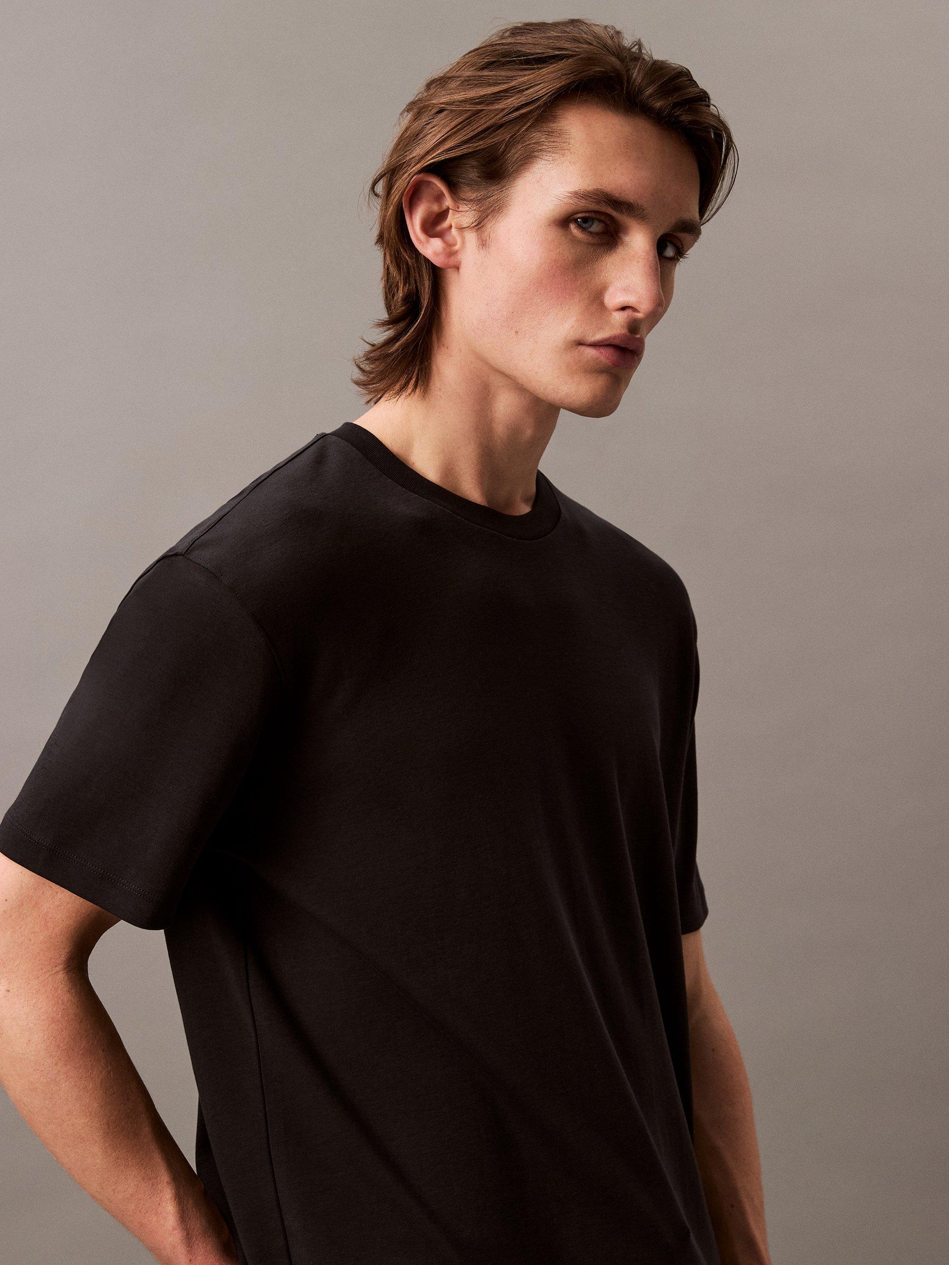 Product image 3 of 6, which shows Calvin Klein Supima Cotton Interlock T-Shirt, Black, XS