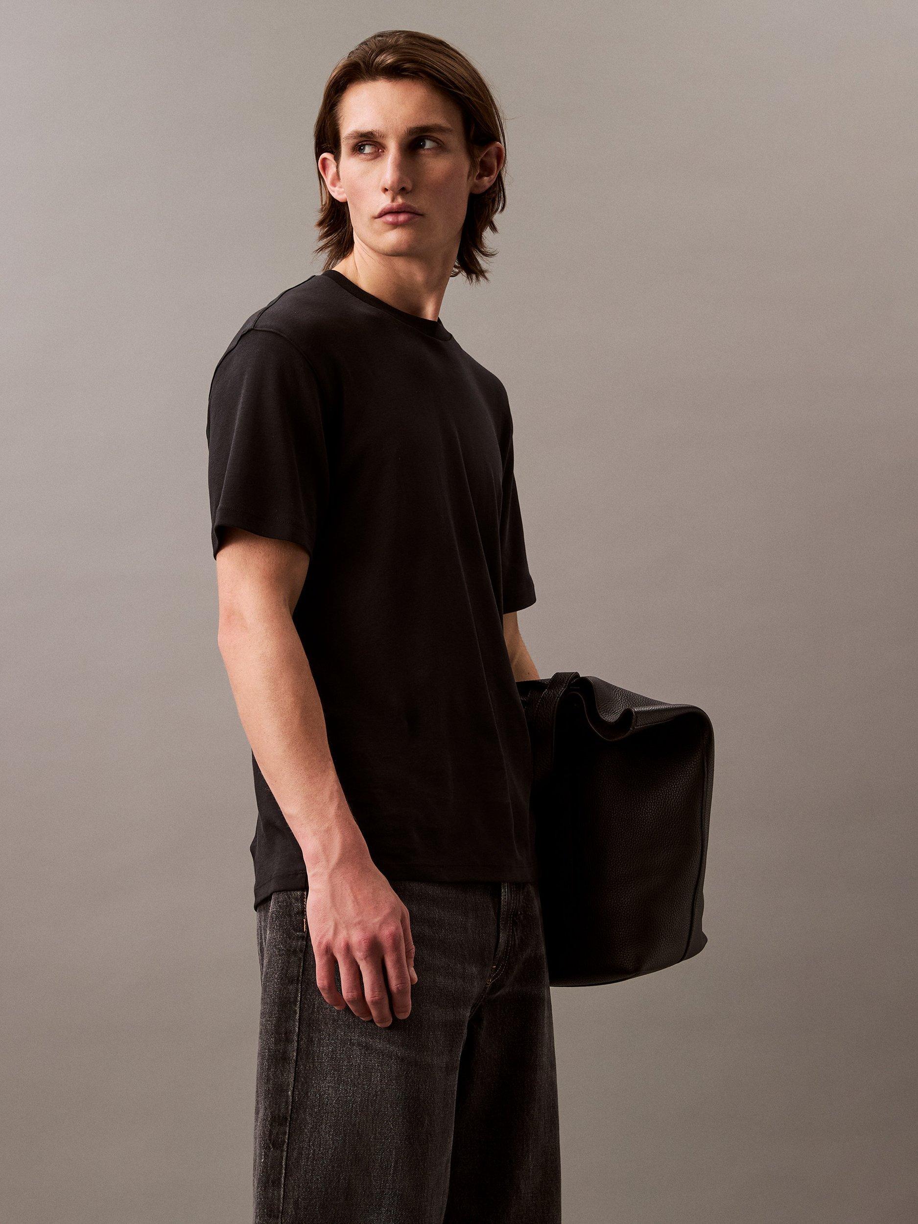 Product image 5 of 6, which shows Calvin Klein Supima Cotton Interlock T-Shirt, Black, XS