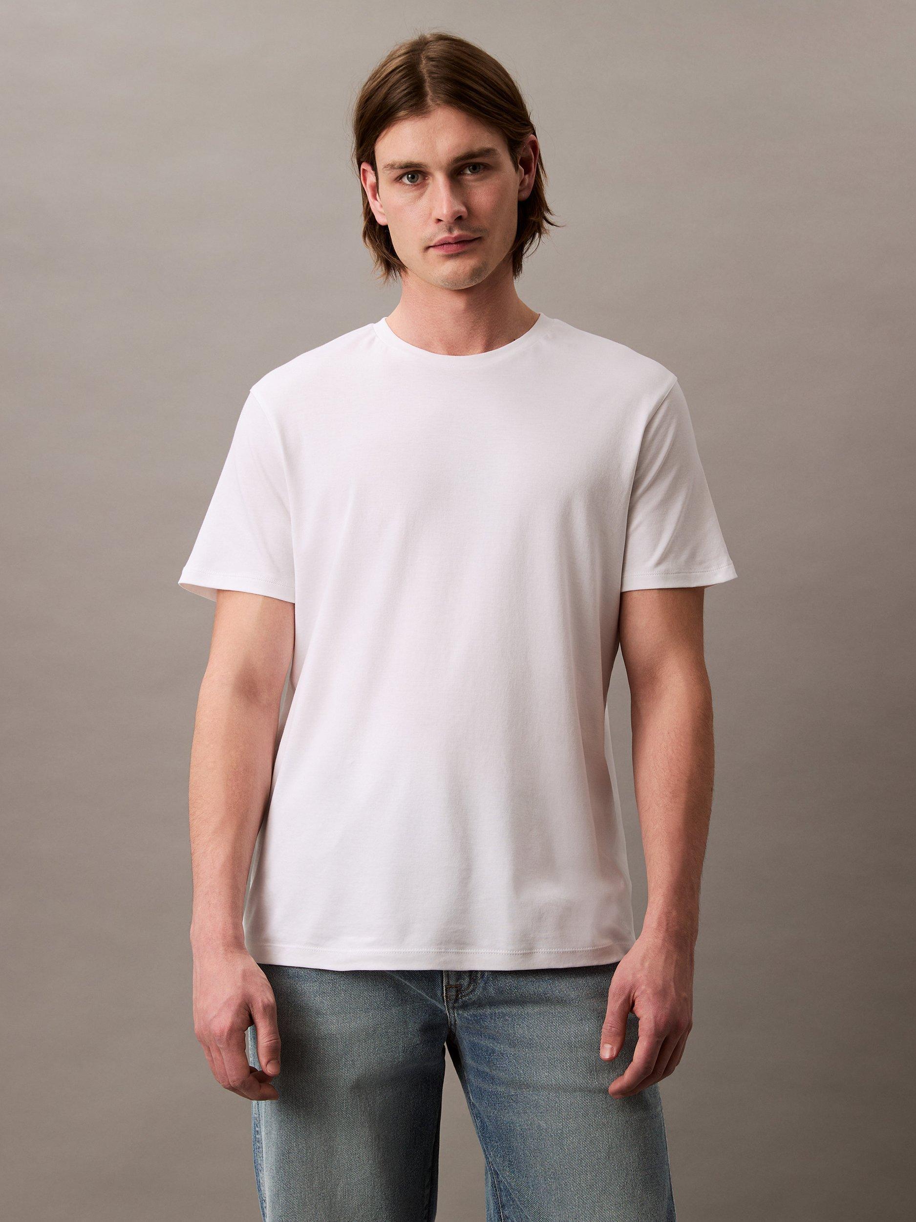 Product image 1 of 7, which shows Calvin Klein Supima Cotton Interlock T-Shirt, Bright White, XS