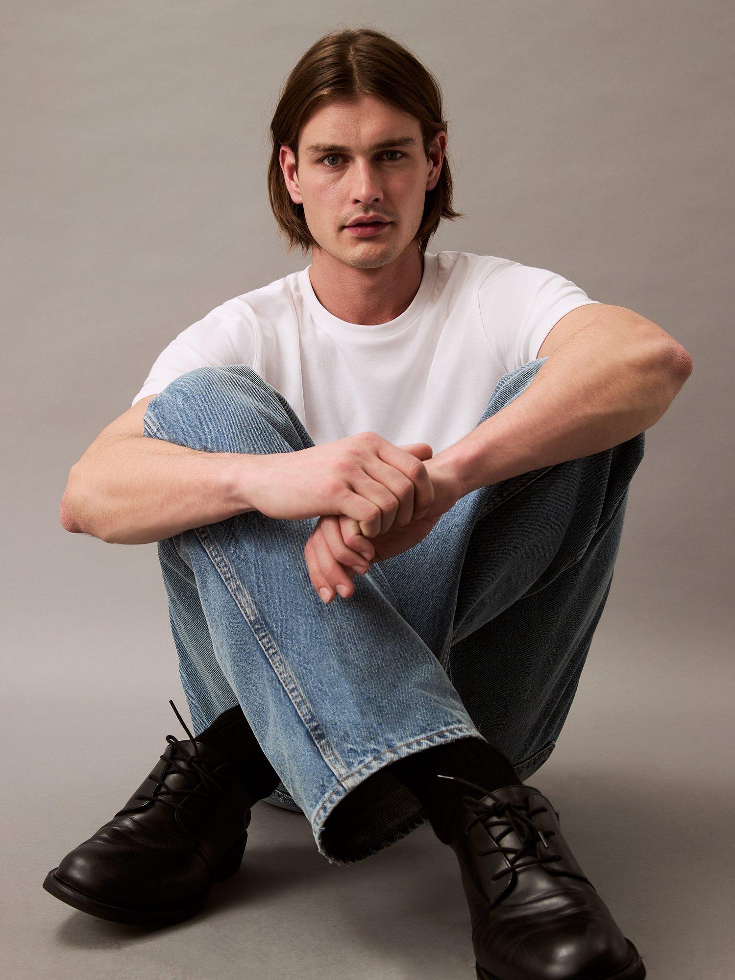 Product image 5 of 7, which shows Calvin Klein Supima Cotton Interlock T-Shirt, Bright White, XS