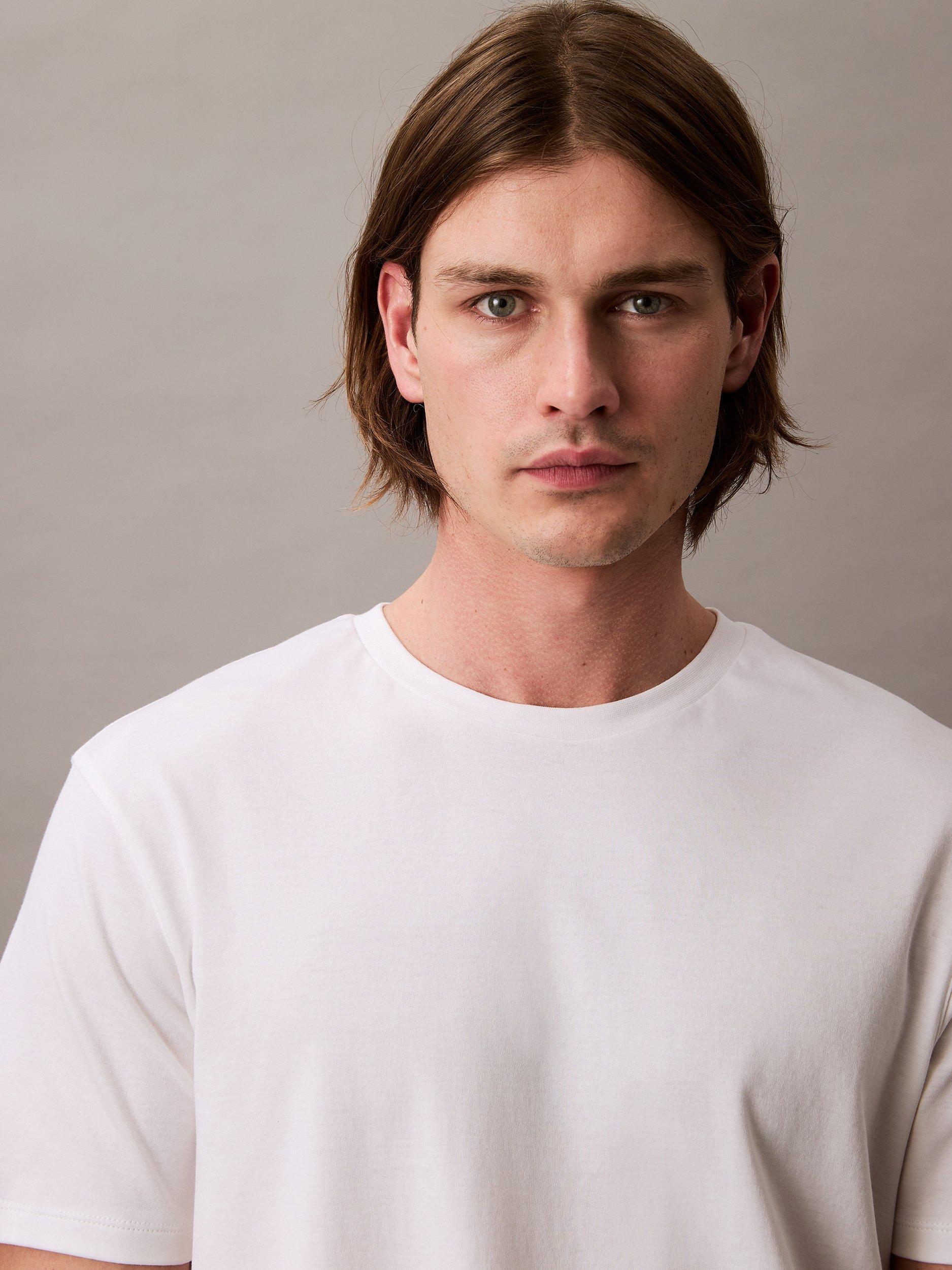 Product image 6 of 7, which shows Calvin Klein Supima Cotton Interlock T-Shirt, Bright White, XS