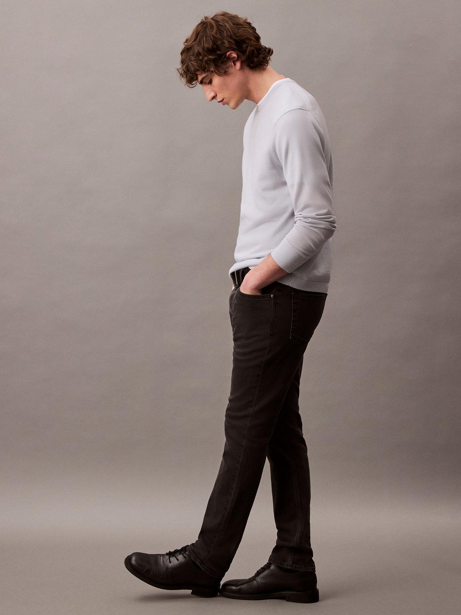 Product image 4 of 7, which shows Calvin Klein Slim Fit Mid Rise Jeans, Ck Essential Black, 28S